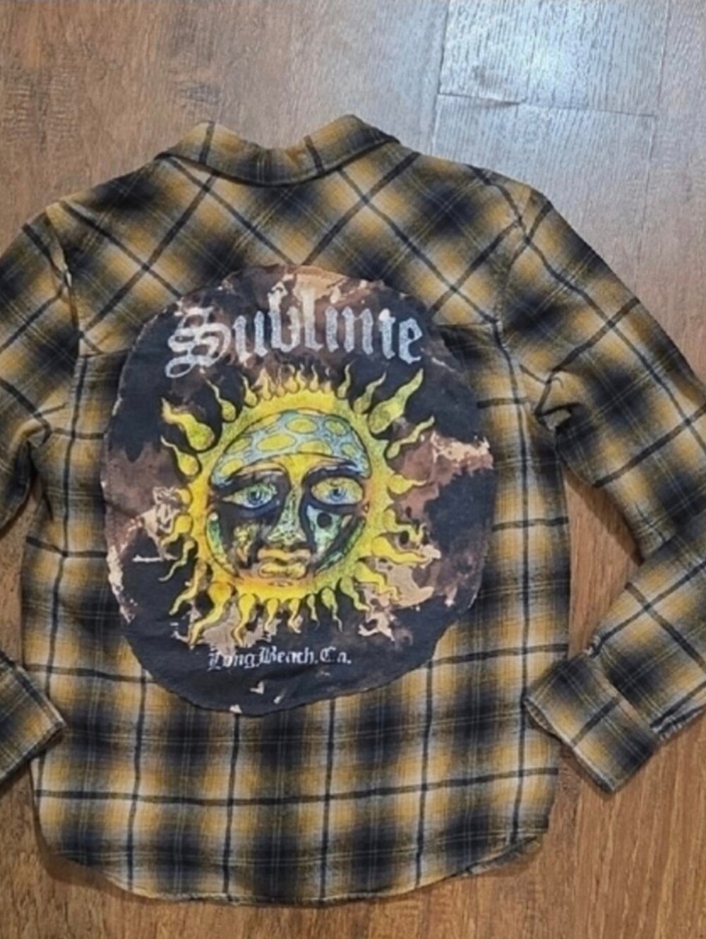 Upcycled Sublime Plaid Flannel Shirt Mountain Warehouse Yellow Black Unisex M